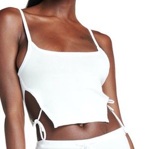 White Tank with Ties on Side